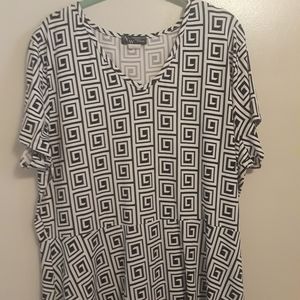 American City Wear Dress With Greek Pattern Sz 3X